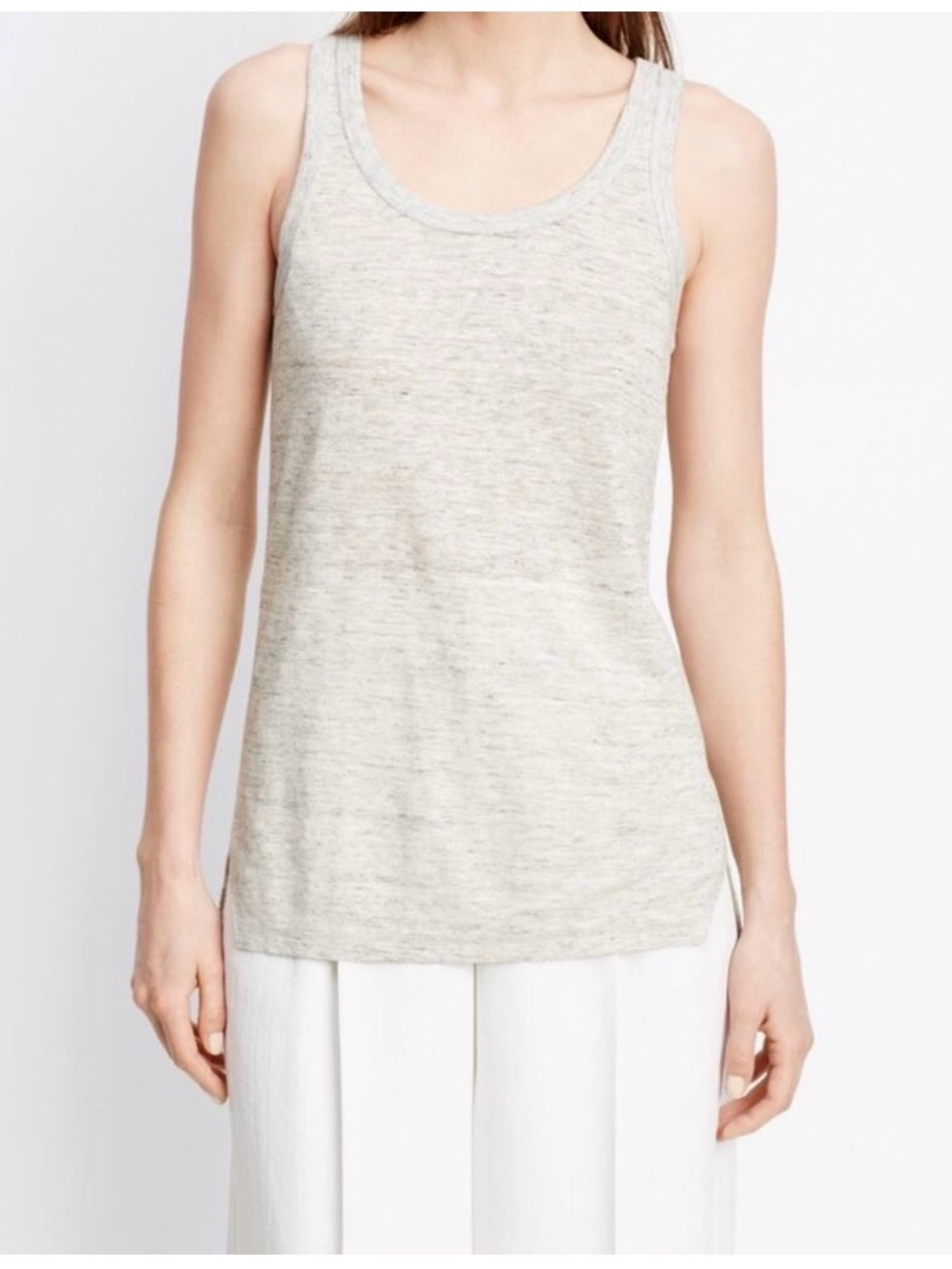 Vince heathered grey linen tank size XS NWT